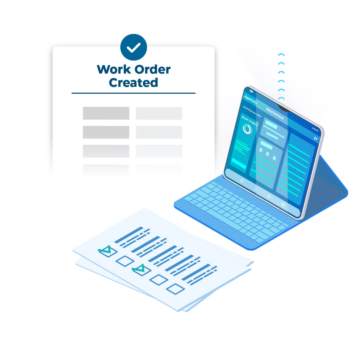 work order created with field services mobile software